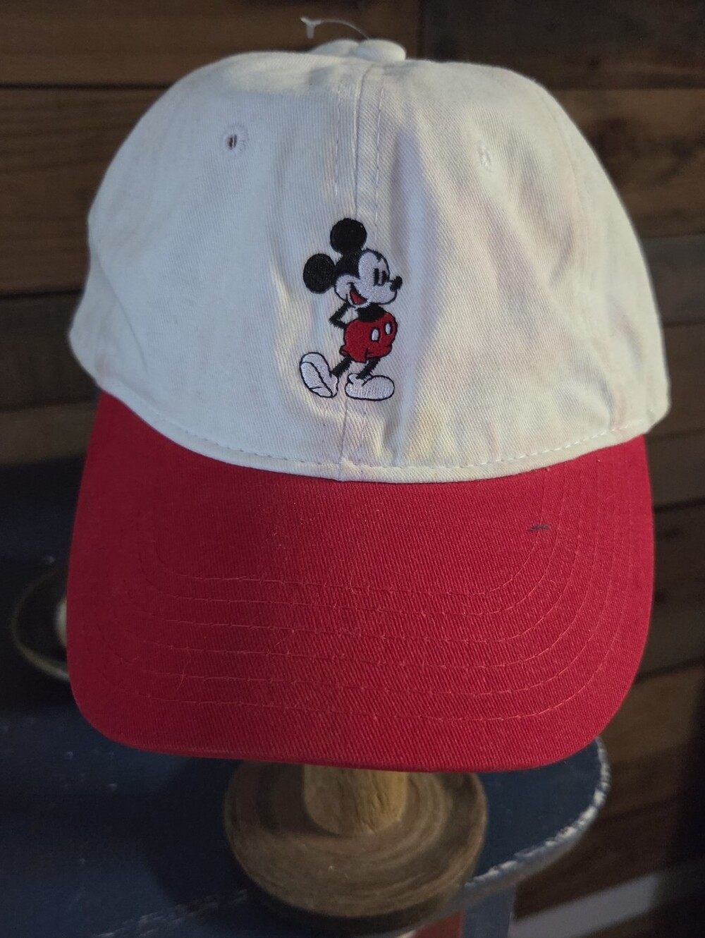 Disney Mickey Mouse Two-Tone Baseball Cap - White & Red
